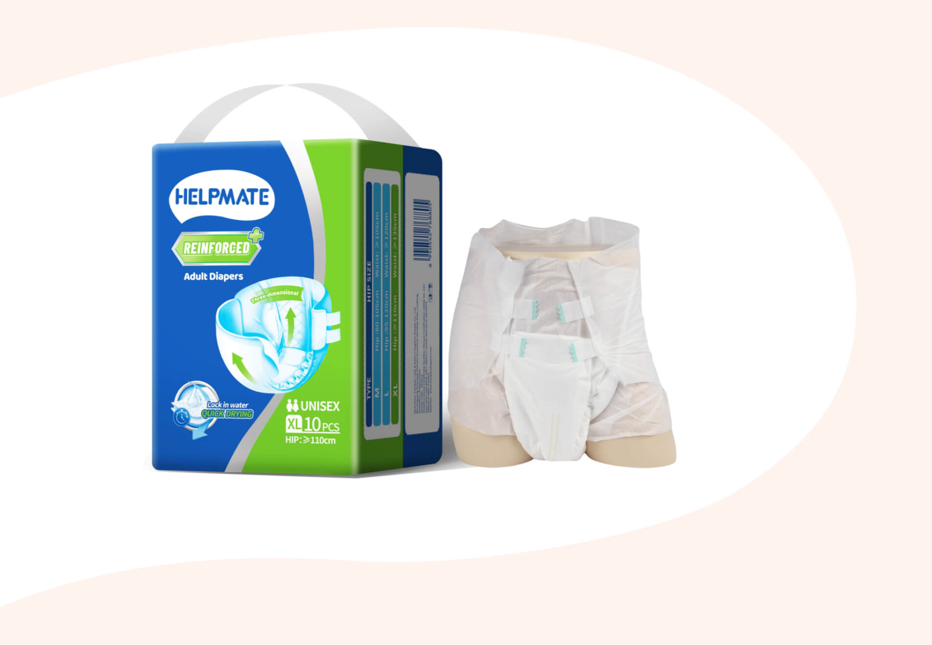 Pa&ntilde;ales para adultos Helpmate Caracter&iacute;sticas de dise&ntilde;o espec&iacute;ficas para cada g&eacute;nero