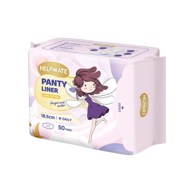 Almohadilla sanitaria de algod&oacute;n ultracompacta de 185 mm para protecci&oacute;n ligera (50 piezas)